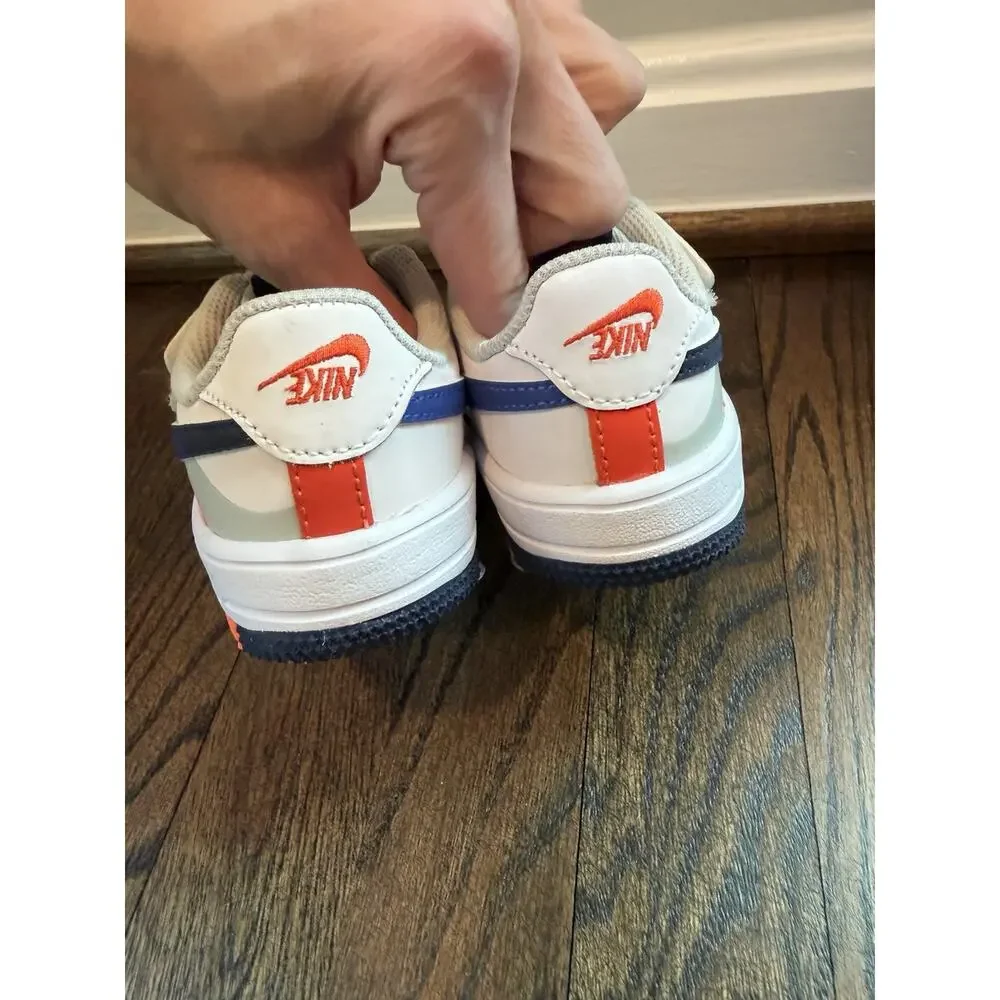 Nike Force 1 Low Easyon LV8 2 PS Light Silver Navy Kids Preschool Sz 8c NEW